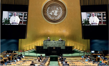 Pope Francis addressed the United Nations